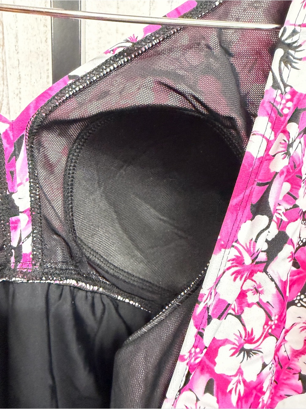 V-Neck Floral Swimdress in Fuchsia Pink - Picture 5 of 5